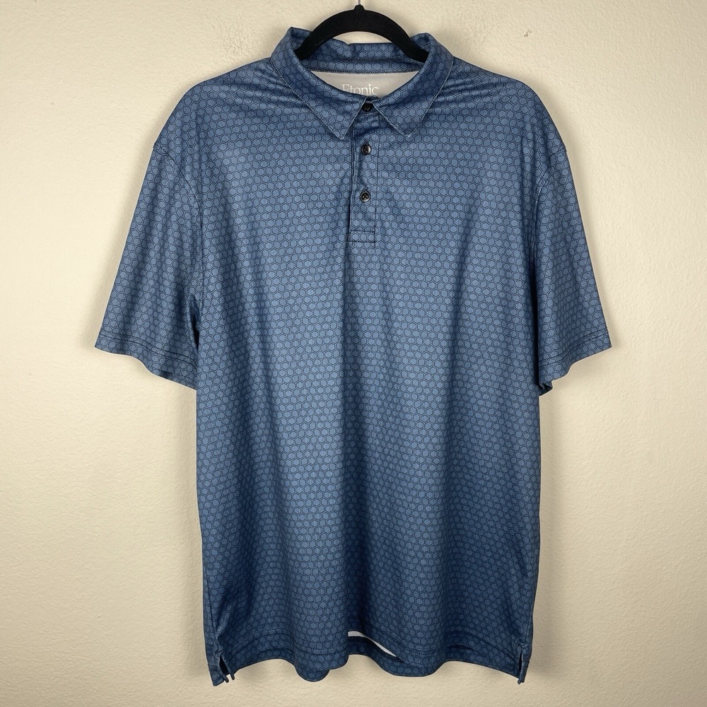 Etonic Golf Polo Performance Mens XL Geometric Pattern Stretch Wicking‎